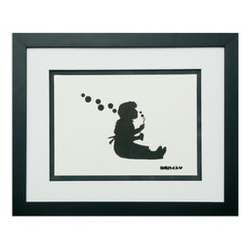 BANKSY (after) "Bubble Girl" – Mixed Media on Paper