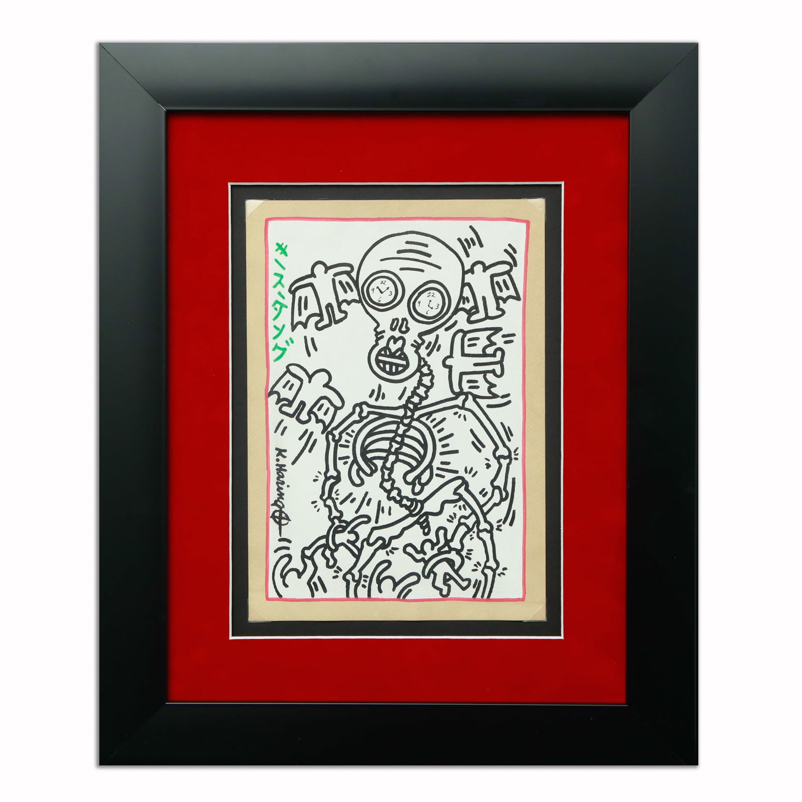 Keith Haring: Surreal Skeleton with Time and Flight Motifs (1 of 14)