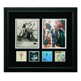 Historic 1990s Nirvana David Geffen Co. Band Photo Embellished by Kurt Cobain