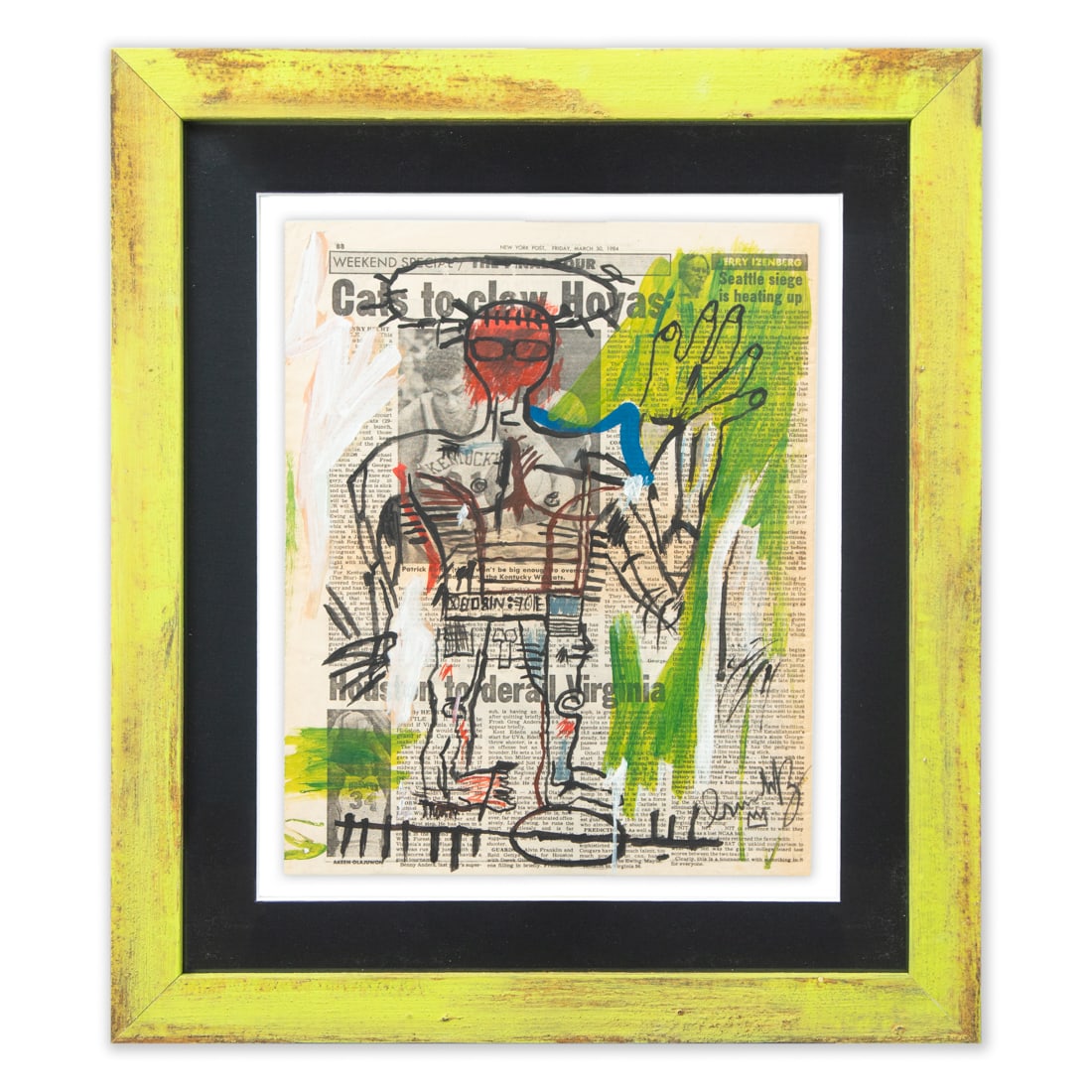 Jean-Michel Basquiat Newspaper Art (after) (1 of 8)