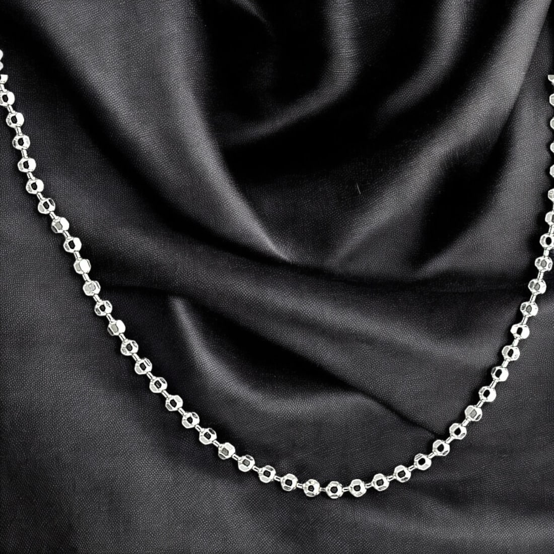 Elegant Italian Diamond Cut Sterling Silver Chain - 30" (1 of 2)