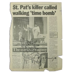 Keith Haring Newspaper Art on New York Daily News (Friday, September 23, 1988)