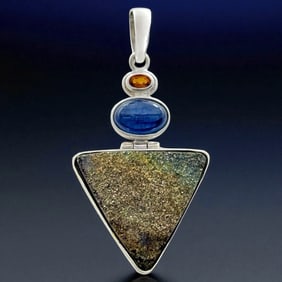 Sterling Silver Pendant with an array of Glamorous Gemstones