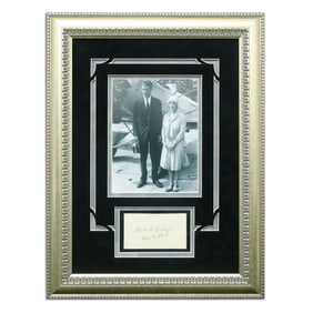 Charles A. Lindbergh & Anne Morrow Lindbergh Signed Document Cut