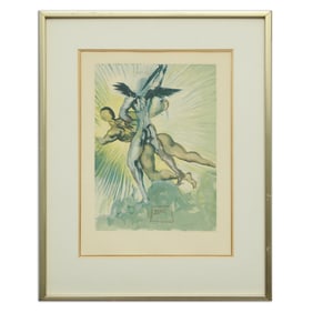Salvador Dalí - Divine Comedy "Purgatory Canto 8: The Guardian Angels of the Valley" Original