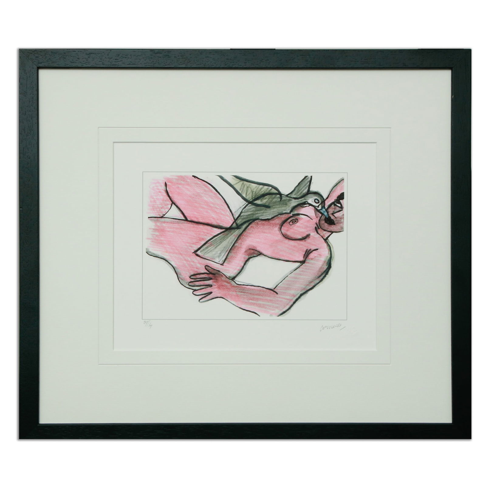 Rare artwork by Guillaume Cornelis Van Beverloo, commonly known as 'Corneille': Description: Proudly offered at this season’s auction is a distinctively symbolic artwork by Guillaume Cornelis Van Beverloo, widely known under the pseudonym "Corneille," celebrated as a foundi