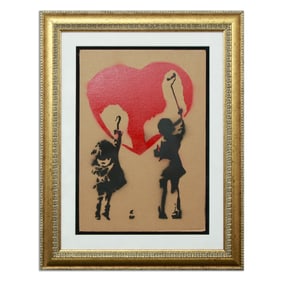 Insightful "After Banksy" Cardboard Artwork "Hearts and Contrasts"