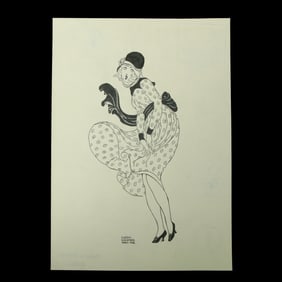 Gerda Wegener "Paris 1918" Fashion Illustration Mixed Media on Paper