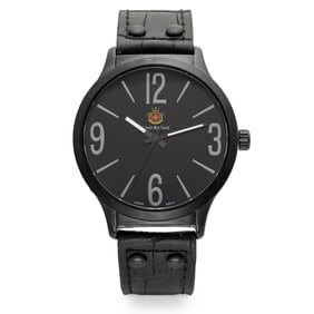 Louis Richard Men’s Watch – Black Dial & Black Leather Strap