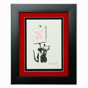 Banksy (after) "Welcome to Hell" – Mixed Media on Paper