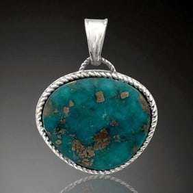 Campo Frio Turquoise Freeform design Sterling Silver Pendant