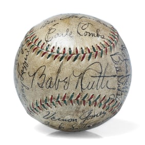 1934 Yankees Team Signed OL Ball - Ruth's Last Year
