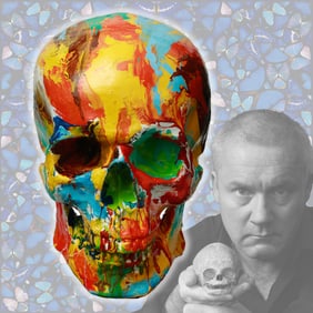 Damien Hirst Painted Skull