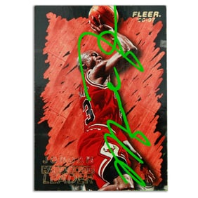 Michael Jordan Signed "Hardwood Leader" Fleer Trading Card