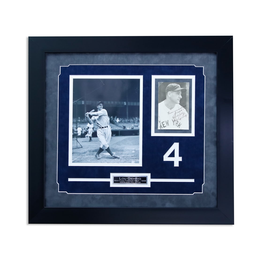 Lou Gehrig Signed Black and White Photograph: Title: Lou Gehrig Signed Black and White Photograph Description: Offered in this auction is an exceptionally rare and historically rich artifact—a black and white photograph signed by the legendary