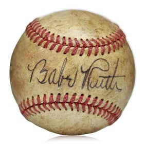 Exquisite Babe Ruth Autographed Baseball with Forensic Authentication
