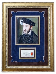 Exquisite Henry II Signed Document Cut with Wax Seal