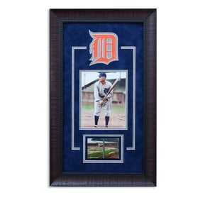 Exquisite Ty Cobb Signed Navin Park Postcard