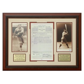 Historic George Herman "Babe" Ruth Contract Copy Display