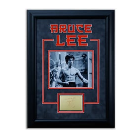 Bruce Lee / "Kato" Signed Document Cut & Drawing, "The Best to You" Inscription