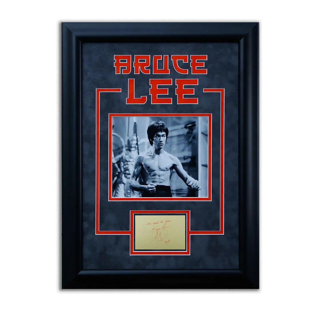 Bruce Lee / "Kato" Signed Document Cut & Drawing, "The Best to You" Inscription (1 of 9)