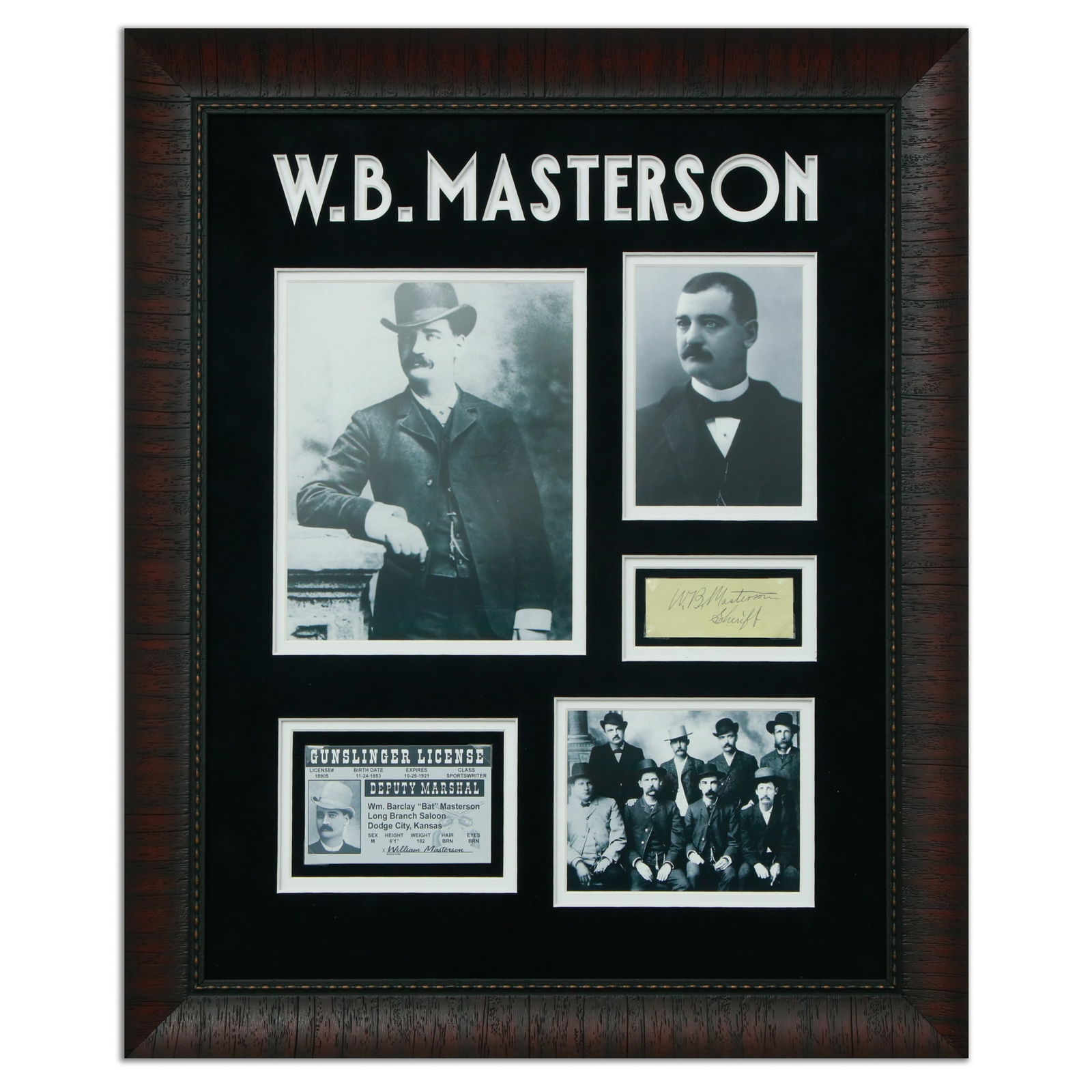 Bartholomew William Barclay "Bat" Masterson Signed Document Cut (1 of 4)
