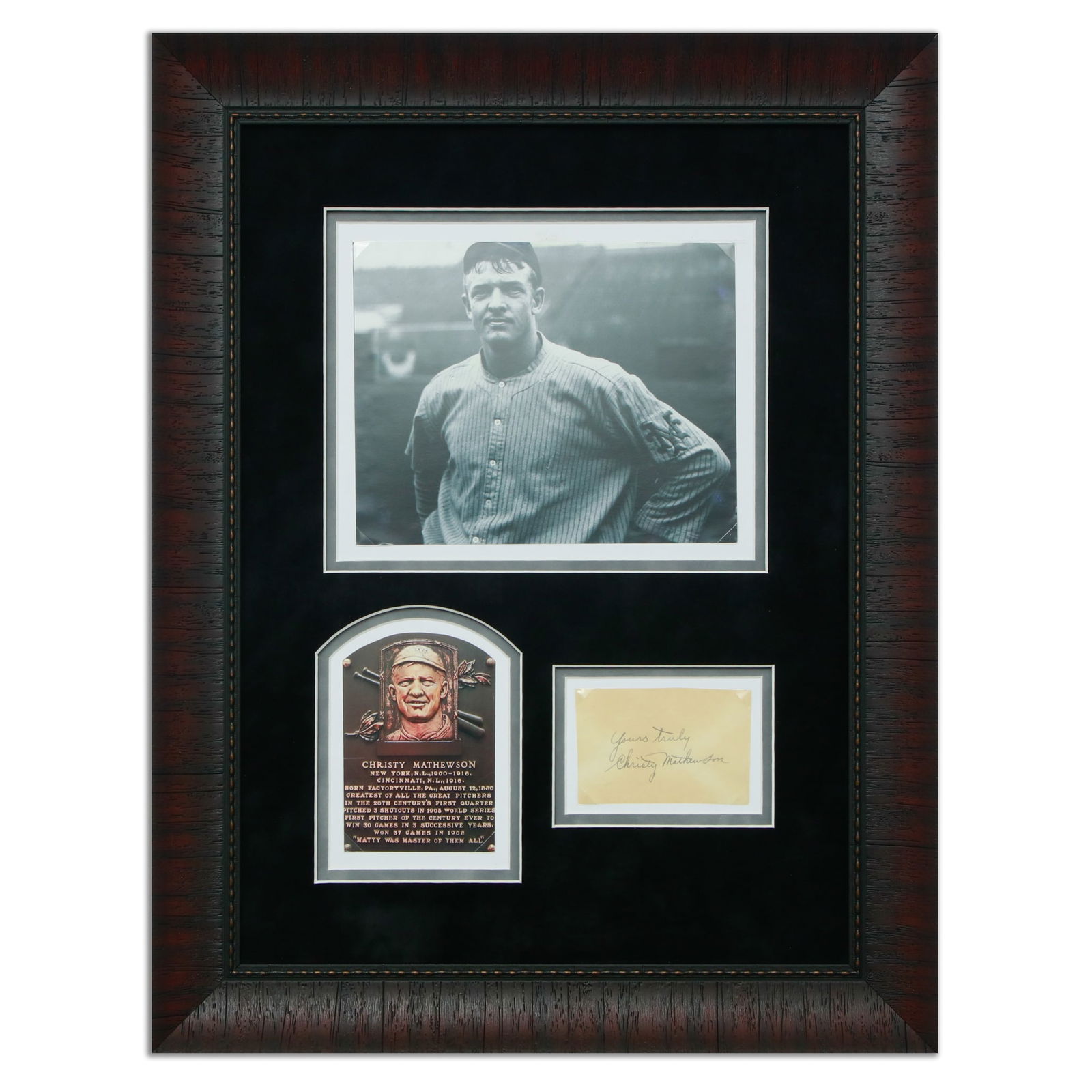 Christy Matthewson Signed & Inscribed Document Cut (1 of 4)