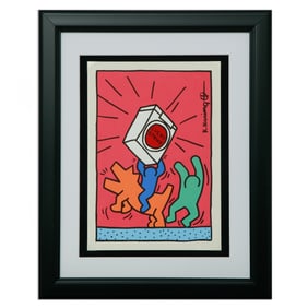 Keith Haring Attributed: A Dynamic Dance of Symbolism and Style