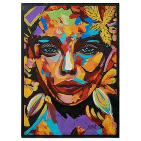 Autumnal Visage, Acrylic on Canvas by the innovative 3 Arbi Art