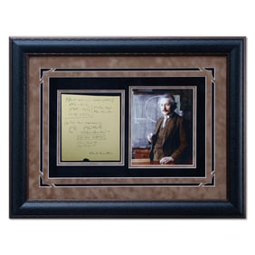 Albert Einstein Signed Physics Equation Page with Tensor Field Notation