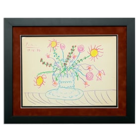 Pablo Picasso Crayon Drawing (1970)