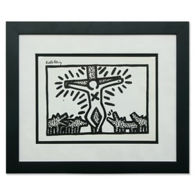 Keith Haring — Man on Cross with Barking Dogs