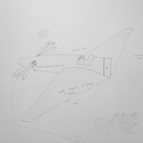 Original Panamarenko Dry Erase Board Design – A Masterpiece of Artistic Aviation Heritage