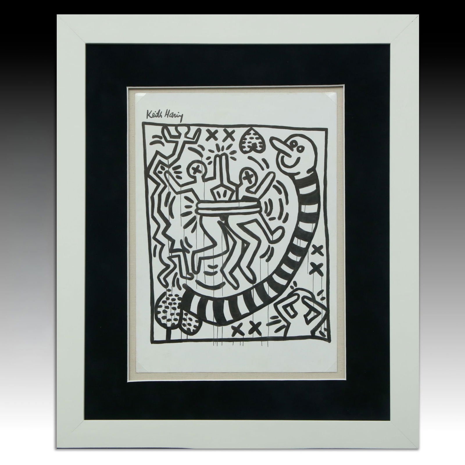 Keith Haring Attributed Mixed Media Composition (after) (1 of 10)
