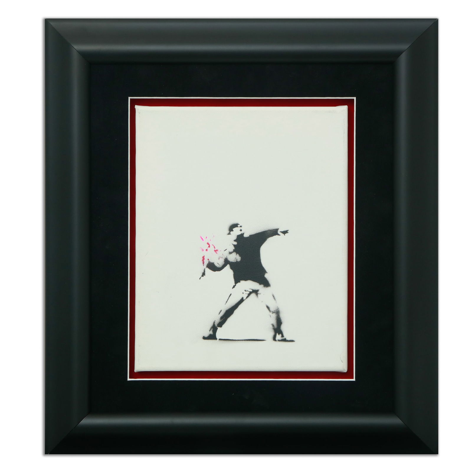 Banksy Canvas - "Man Shrouded Throwing Flowers" (after) (1 of 7)