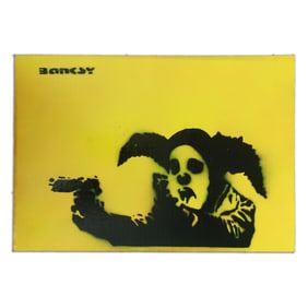 Enigmatic "After Banksy" Cardboard Artwork "Dual Anonymity"