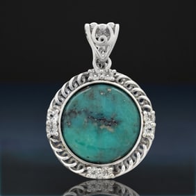 Campo Frio Turquoise & White Topaz Sterling Silver Pendant
