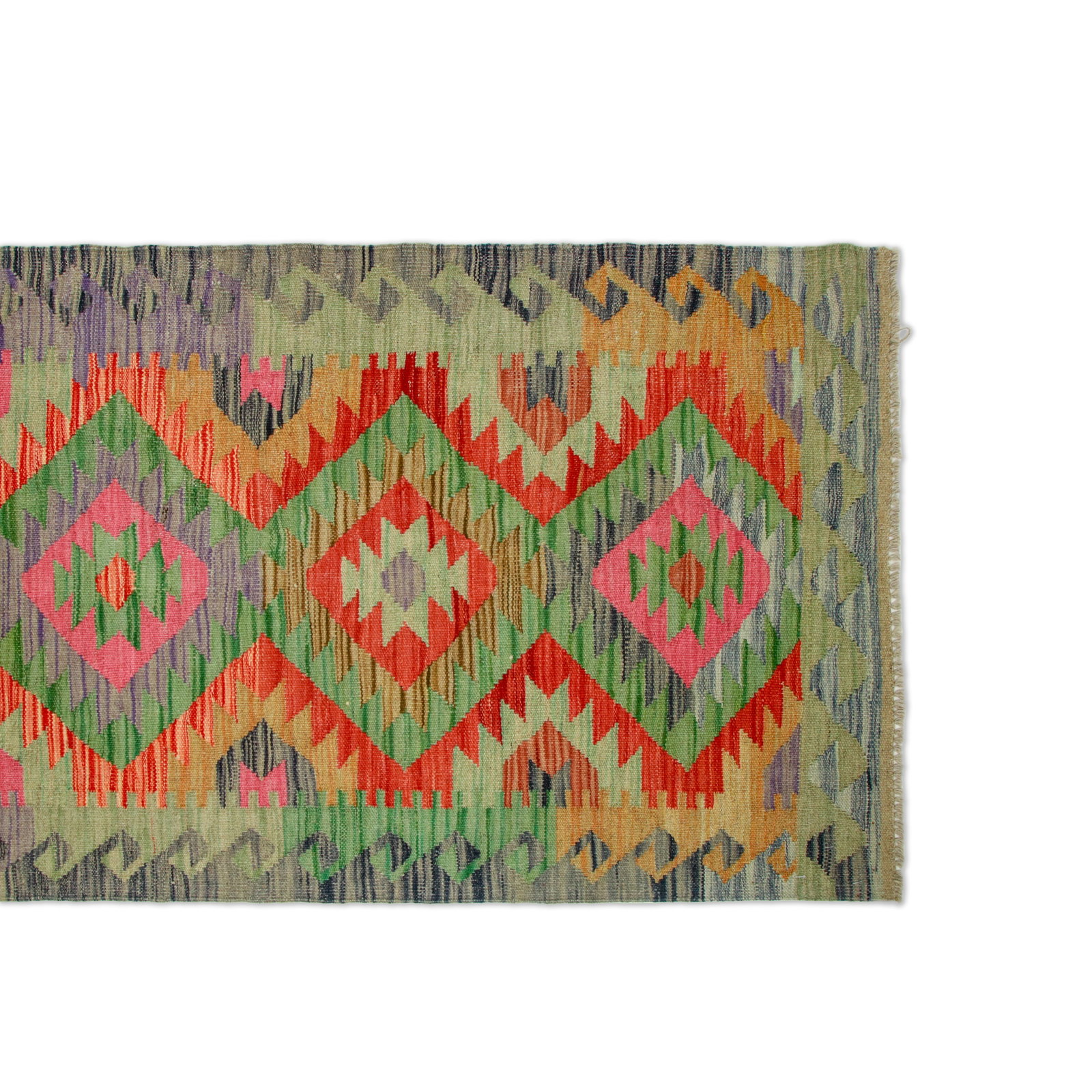Exquisite Hand-Tied Kilim Rug 2'8" x 10' Runner Rug: Title: Hand-Tied Kilim Rug "Exquisite Hand-Tied Kilim Rug" Overview: Dimensions: 2’8” x 10’ Estimated Auction Value: $2,000 - $2,500 Description: Presenting an exceptional hand-tied Kilim ru
