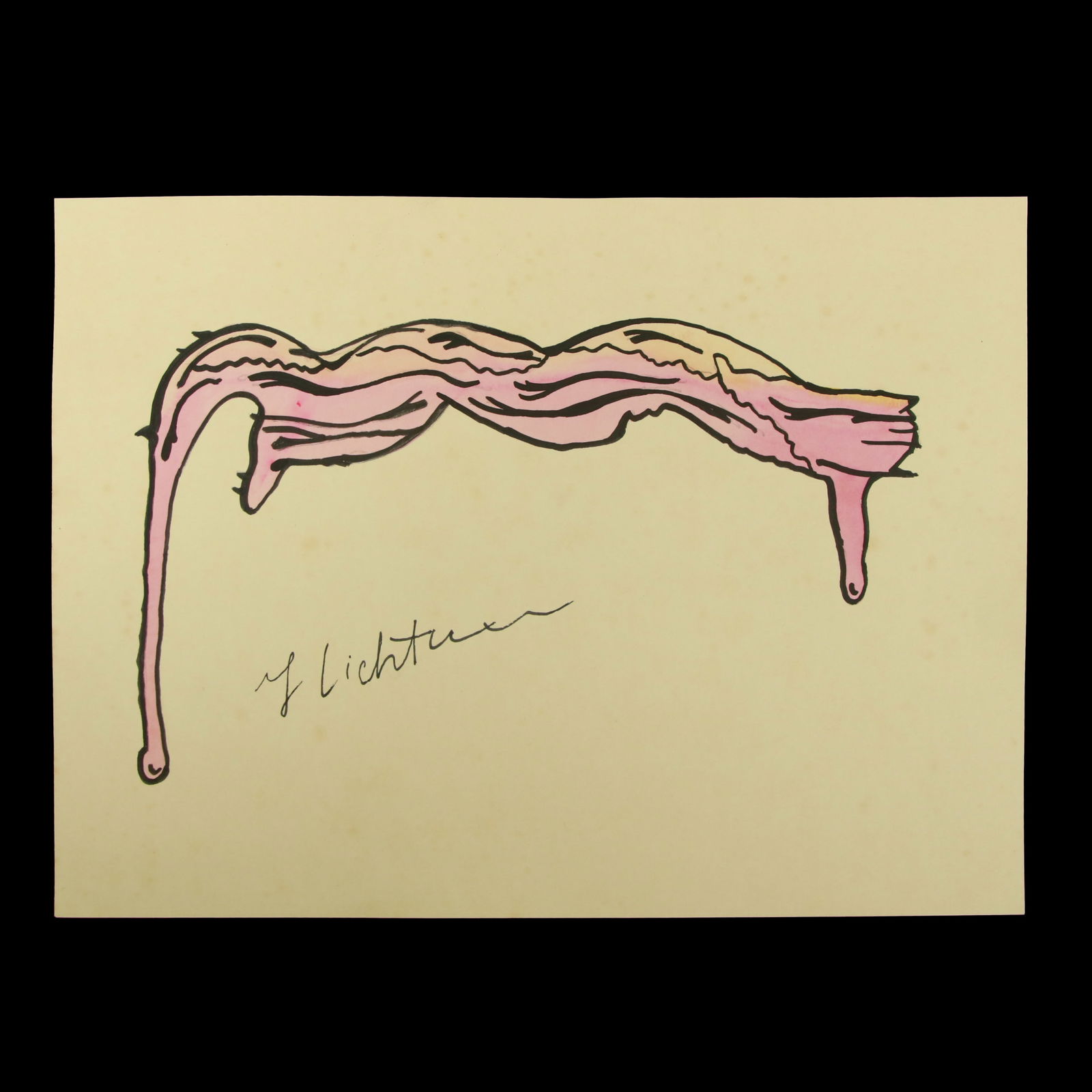 Roy Lichtenstein Mixed Media Watercolor & Drawing: "Evanescent Echoes" (1 of 10)