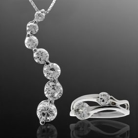 Sterling Silver Graduated Journey Pendant & Ring Combo Set