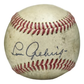 Lou Gehrig Signed Reach Baseball, Forensically Authenticated