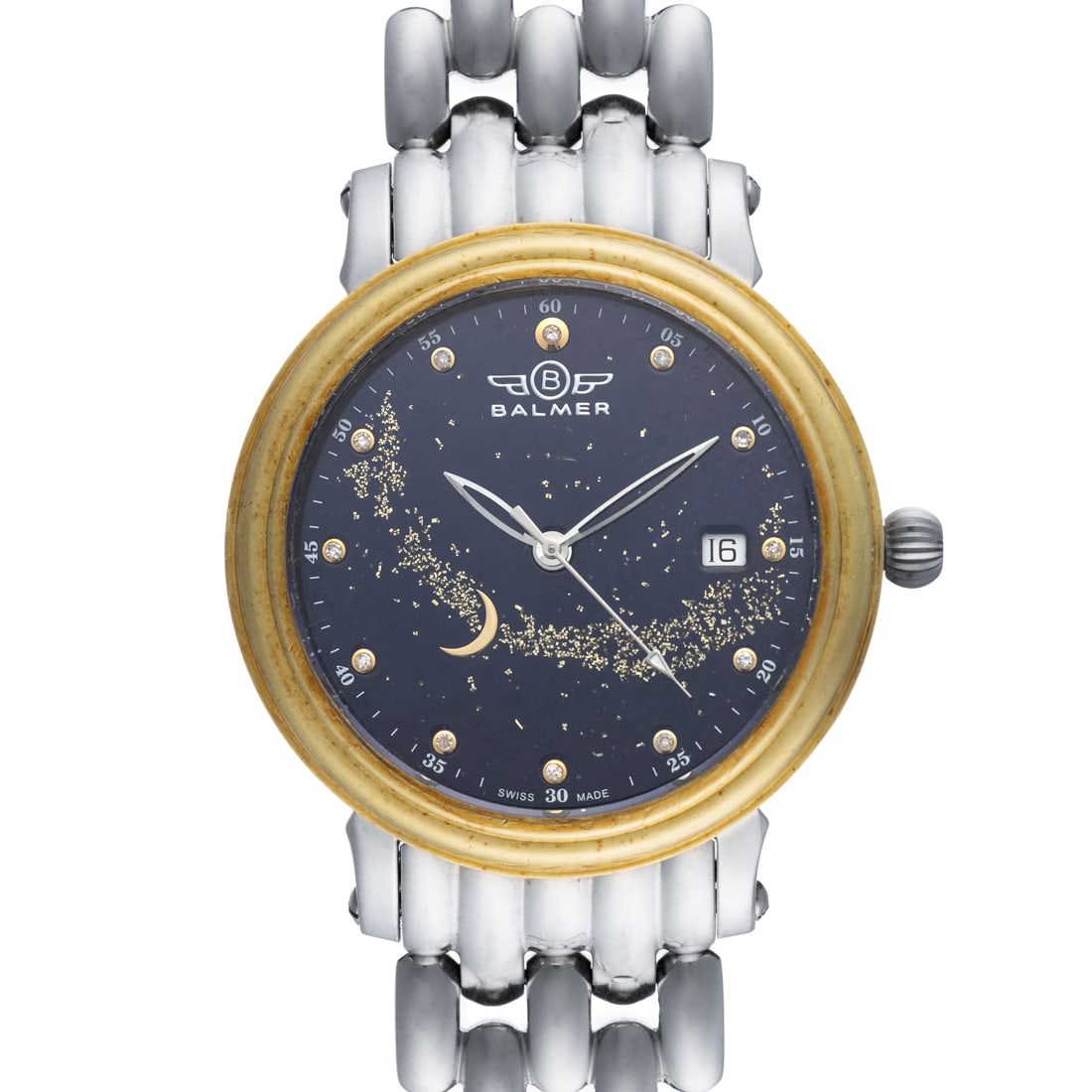 Balmer Celestia Swiss Made Automatic Watch – 14K Gold Bezel (1 of 8)