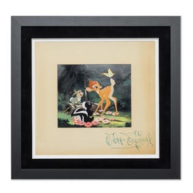 Walt Disney Signed Rare, Original Color Photograph From "Bambi"