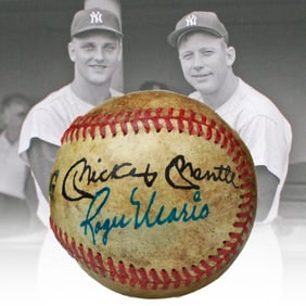 Mickey Mantle and Roger Maris Signed Spalding Baseball