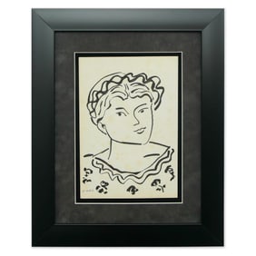 Henri Matisse Pen Drawing on Paper, "Lace Adornment"