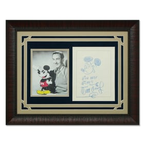 Walt Disney Signed Mickey Mouse Drawing, Forensically Authenticated