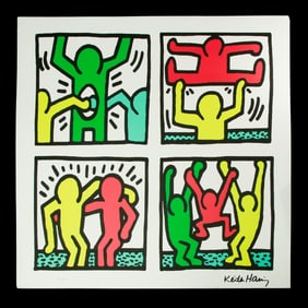 Keith Haring Limited Edition Print, Dynamic Figures in Action (10/150)