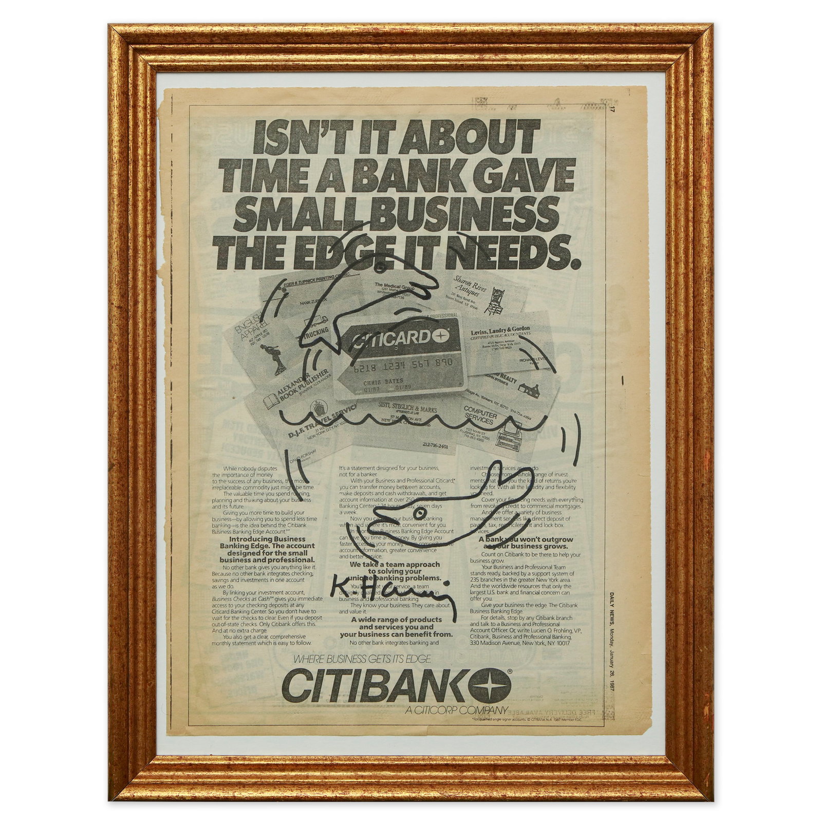 Rare Keith Haring Newspaper Art – Featuring Iconic Dolphins (1 of 5)