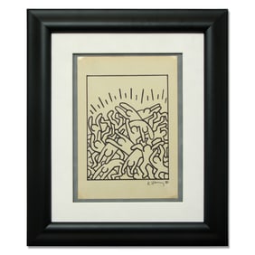Keith Haring Marker Drawing: "Dynamic Harmony"
