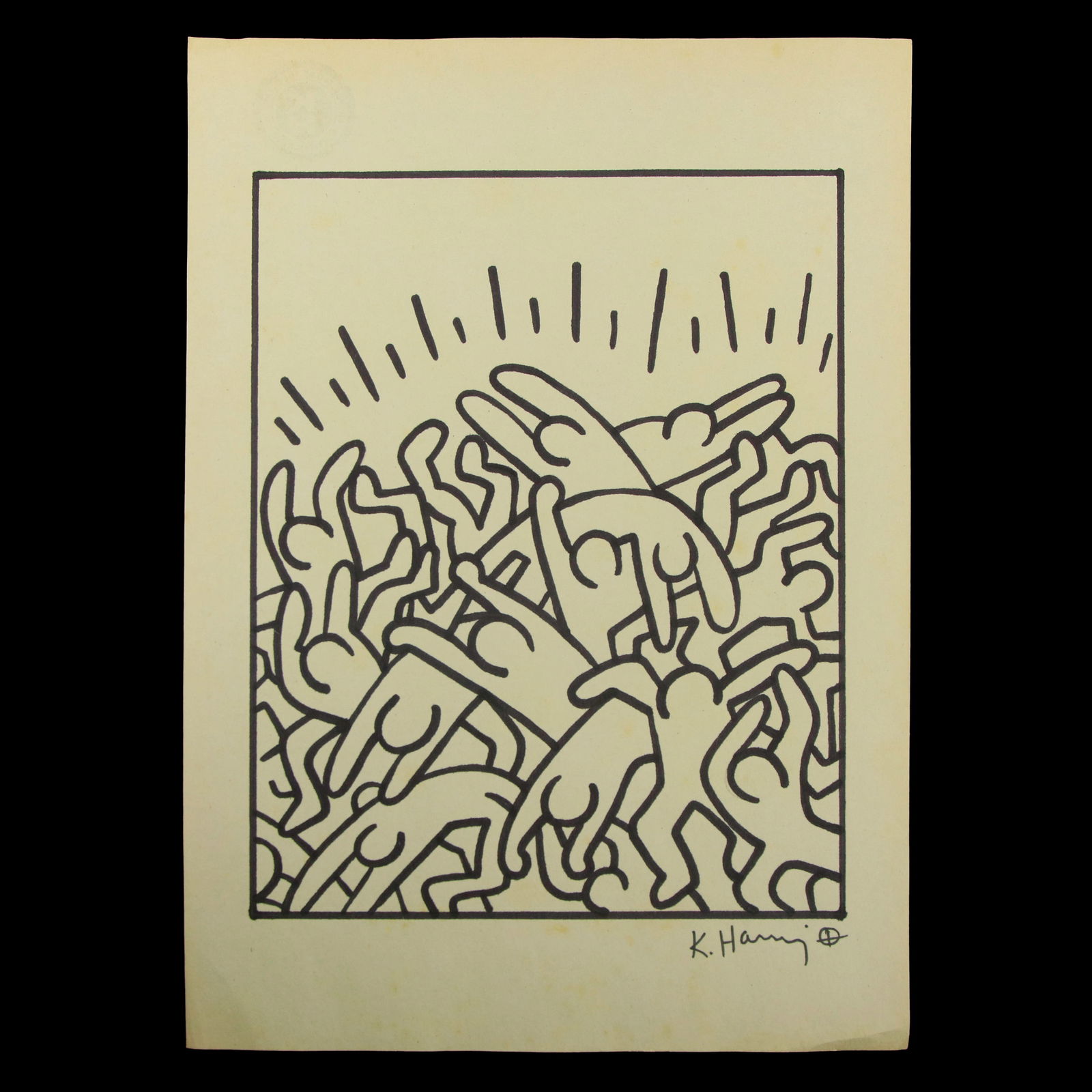Keith Haring Marker Drawing: "Dynamic Harmony" (1 of 8)